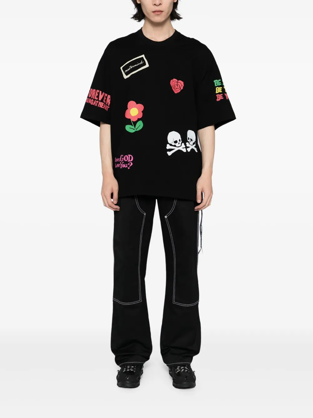 Mastermind Japan T-shirt met grafische print - Zwart
