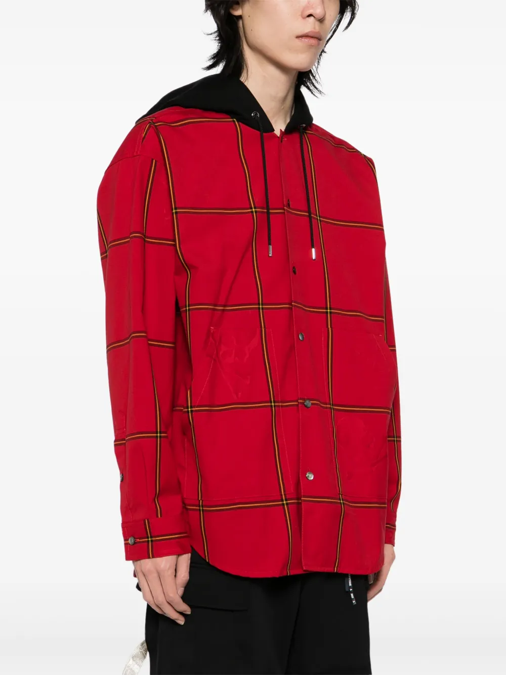 Mastermind Japan Hooded Shirt Jacket In Red