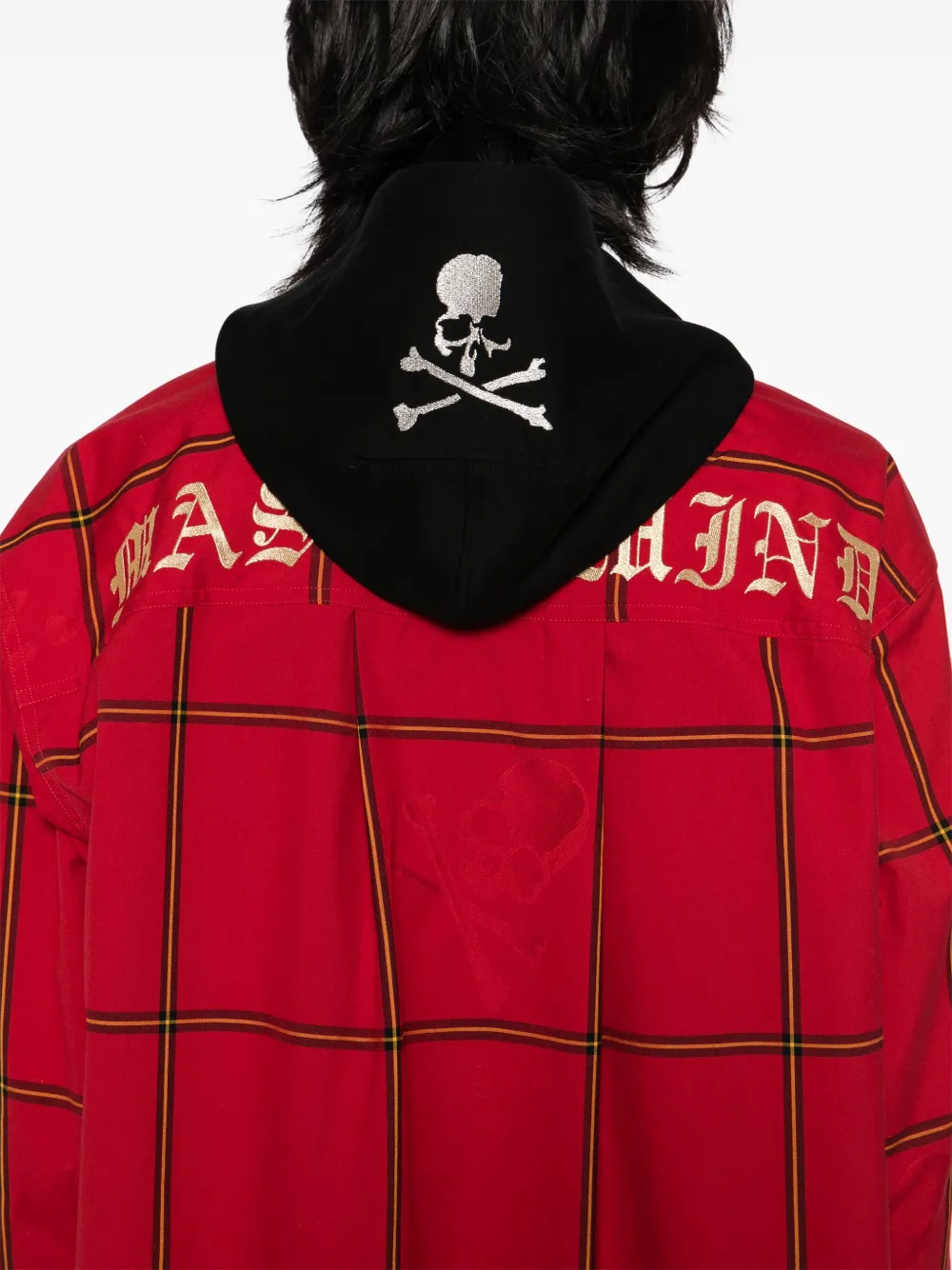 Mastermind Japan Hooded Shirt Jacket In Red