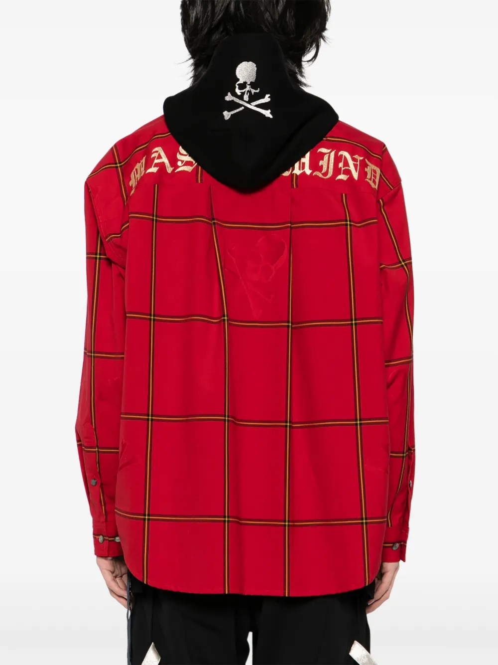 Mastermind Japan Hooded Shirt Jacket In Red