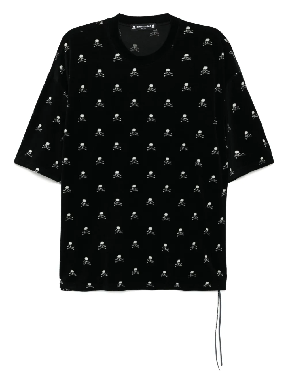 Mastermind Japan T-shirt met fluwelen logoprint Zwart