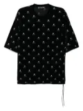 Mastermind Japan velvet logo-print T-shirt - Black