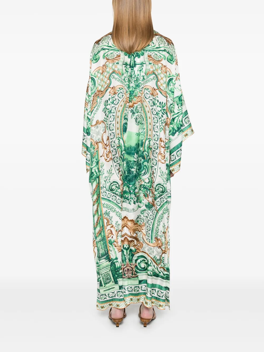 Camilla Printed Midi Dress In Green
