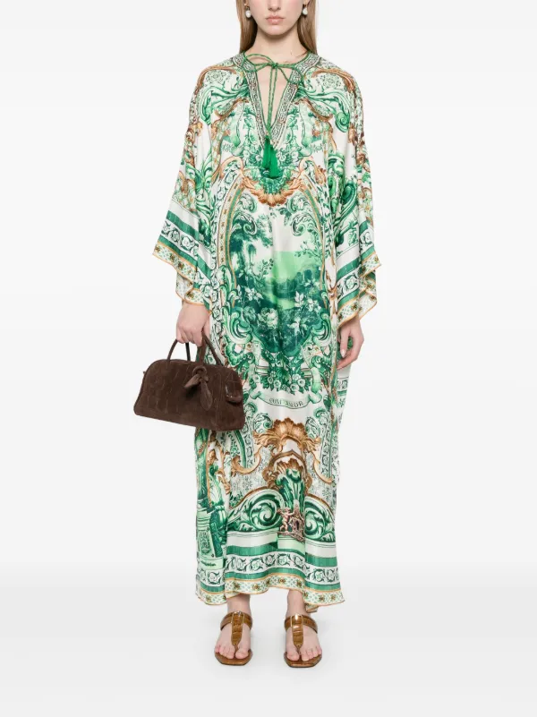 Camilla Printed Midi Dress | Green | FARFETCH