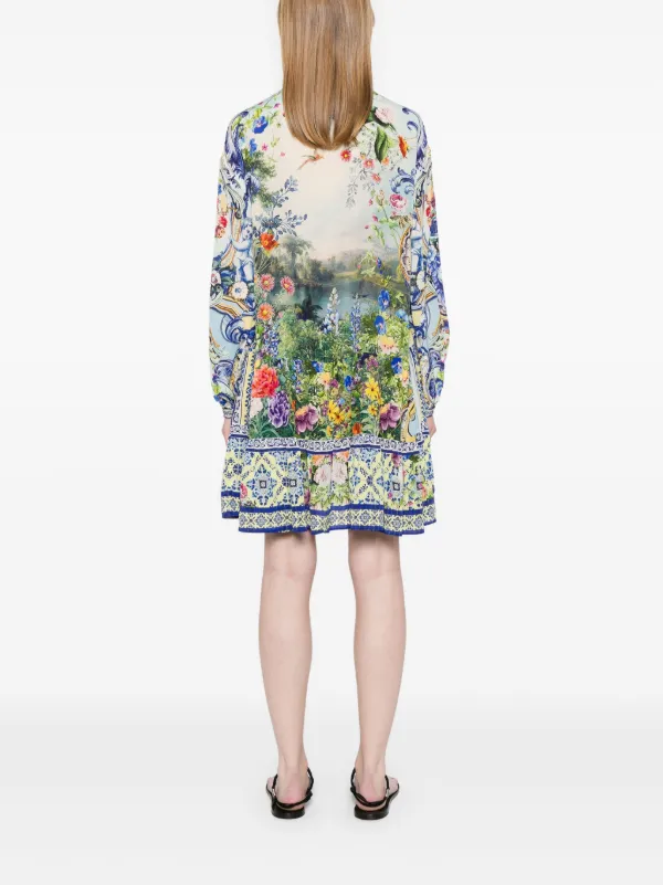 Camilla Printed Mini Dress | Blue | FARFETCH