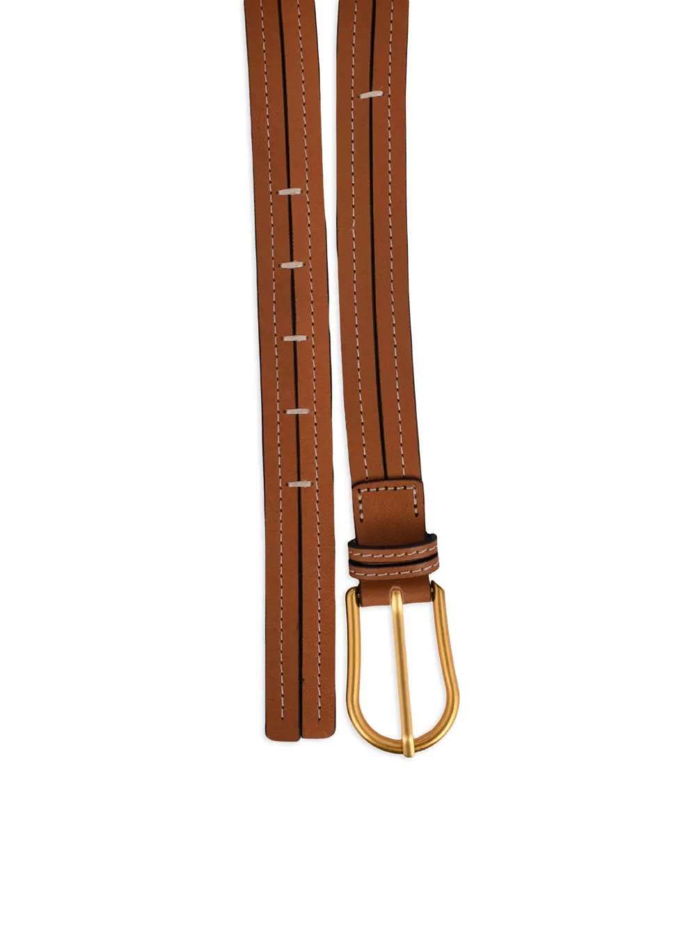 GIANNI CHIARINI Leren riem met dubbele band Bruin