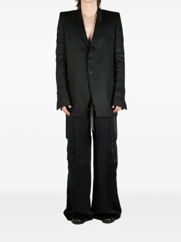 Rick Owens satin-finish Blazer | Black | FARFETCH