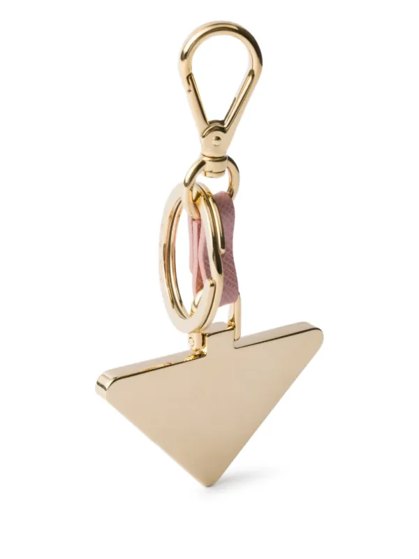 PRADA ゴールド三角形ロゴキーホルダー PRADA ゴールド三角形ロゴ