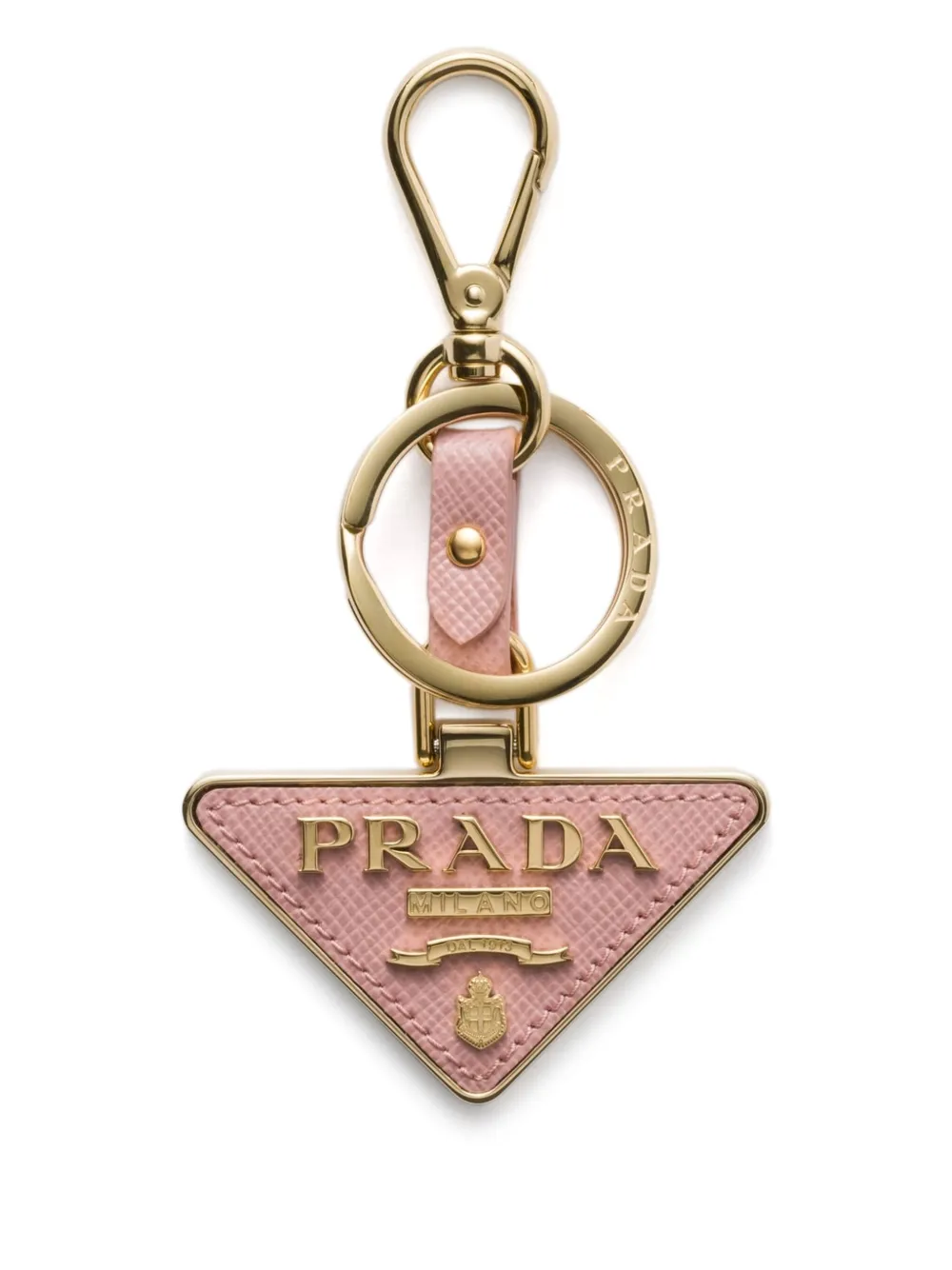 Prada triangle-logo keychain | Gold | Image 1