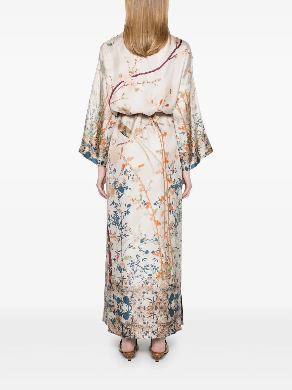 Shop Pierre-louis Mascia Aloe Midi Dress In Neutrals