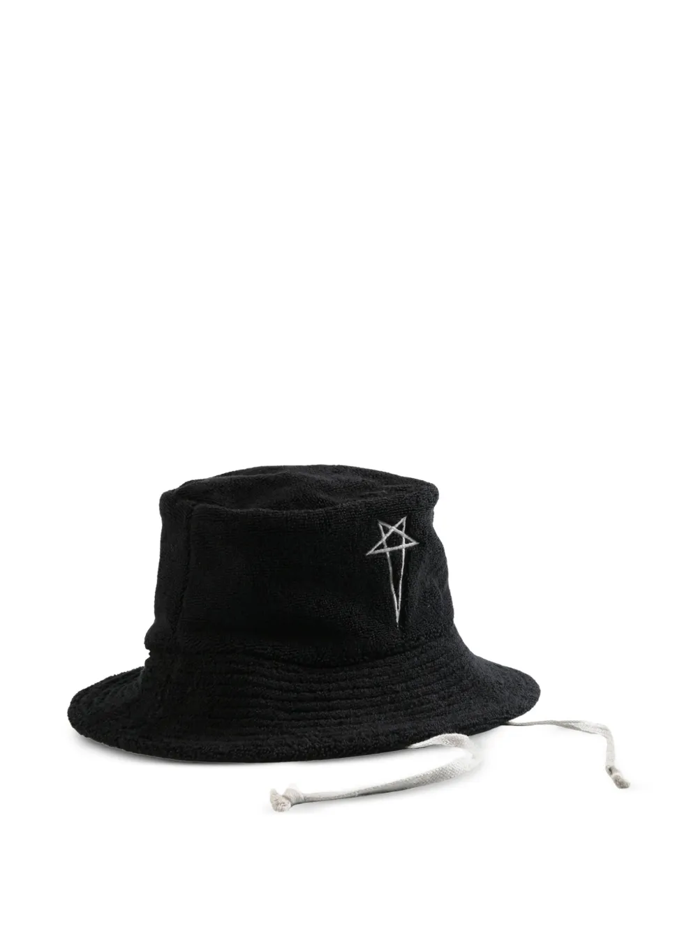 Rick Owens embroidered-motif bucket hat - Zwart