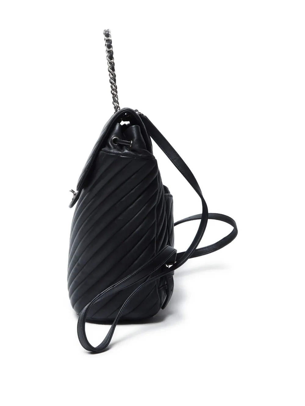 Pre-owned Chanel 2015-2016 V-stitch Backpack In 黑色