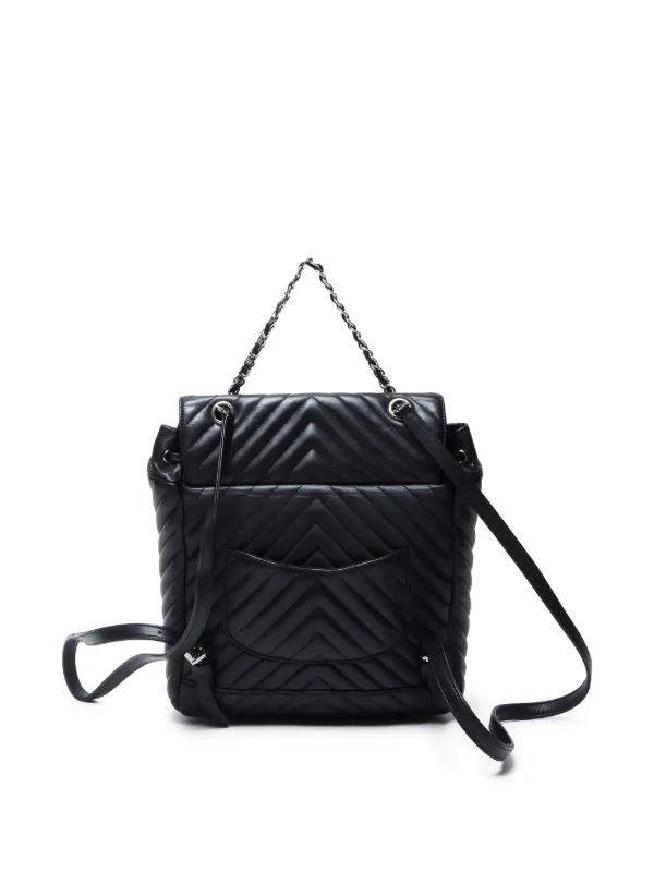 CHANEL Pre-Owned 2015-2016 V-stitch Backpack | Black | FARFETCH ZA