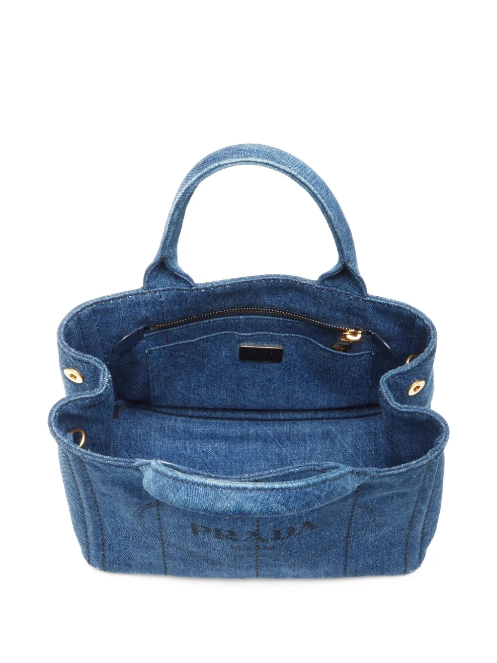 Pre-owned Prada 2010-2025 Canapa Two-way Handbag In 蓝色