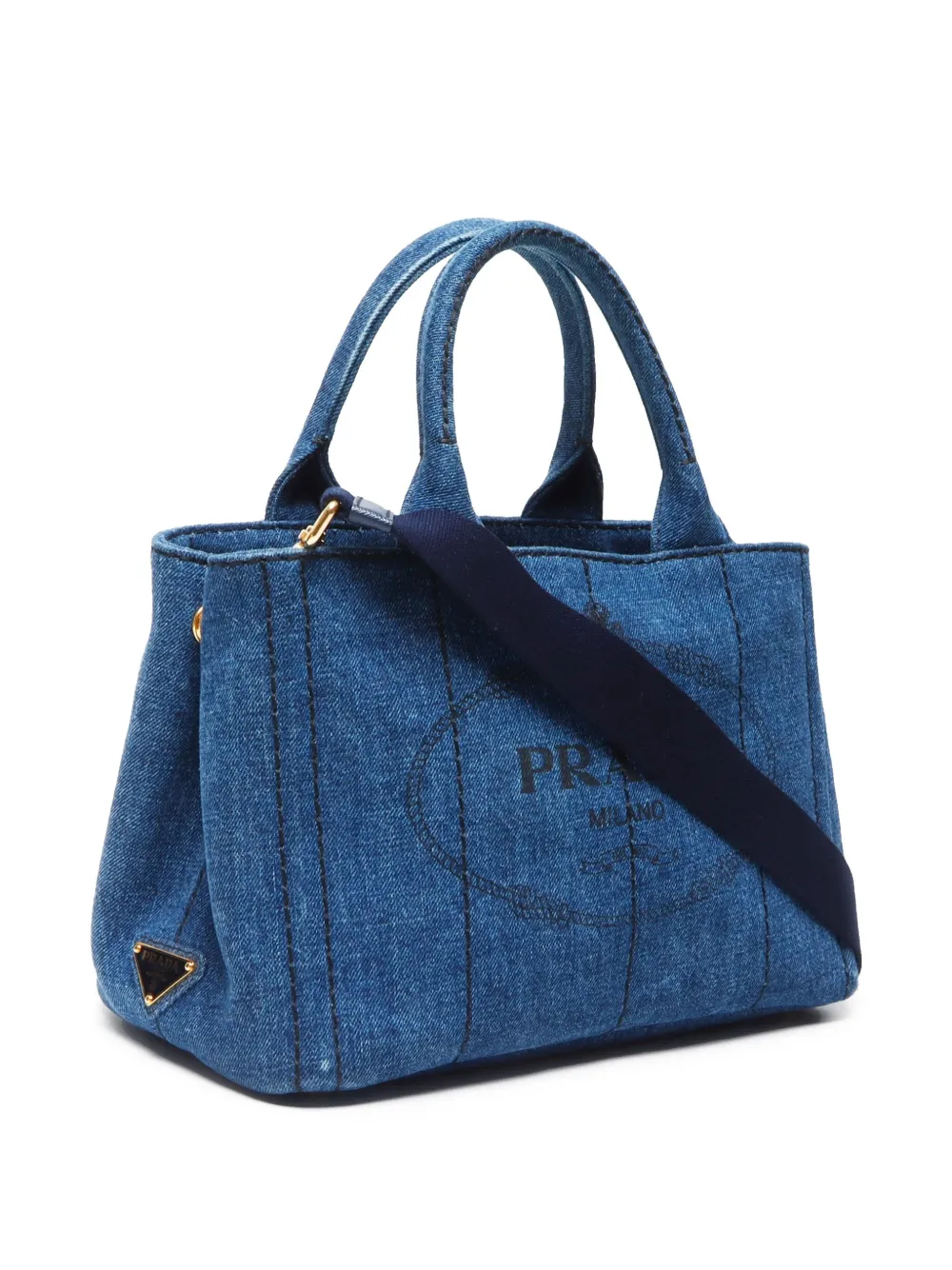 Pre-owned Prada 2010-2025 Canapa Two-way Handbag In 蓝色