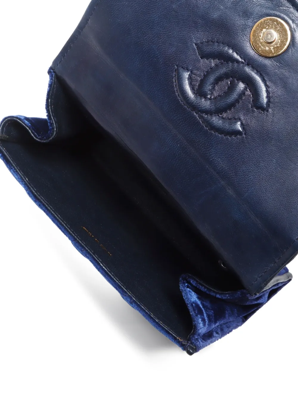 Pre-owned Chanel 1990s Velvet Shoulder Bag In 蓝色