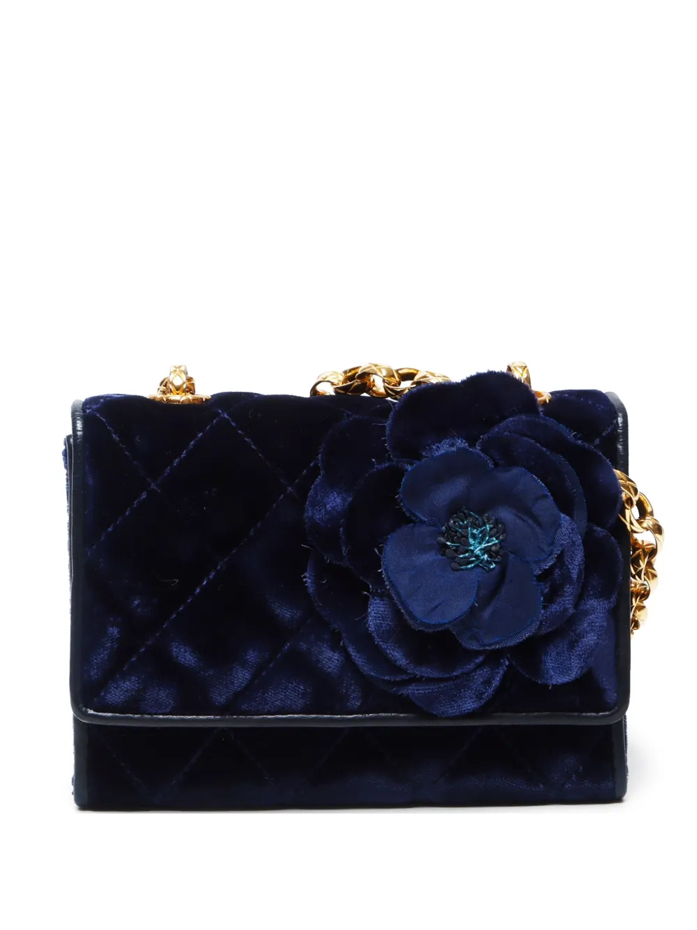 CHANEL Pre-Owned 1990s velvet shoulder bag | Blue | Image 1