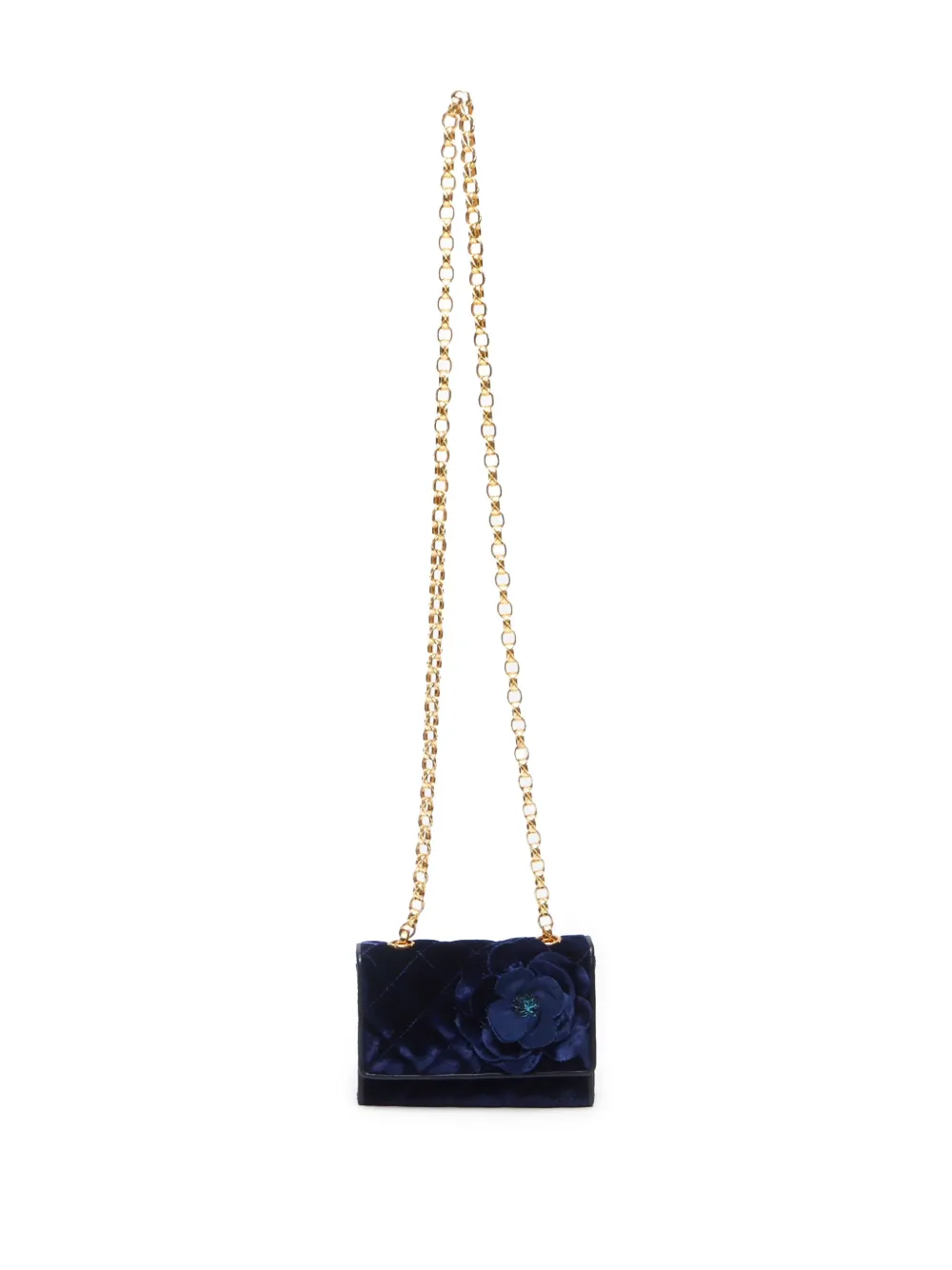 Pre-owned Chanel 1990s Velvet Shoulder Bag In 蓝色