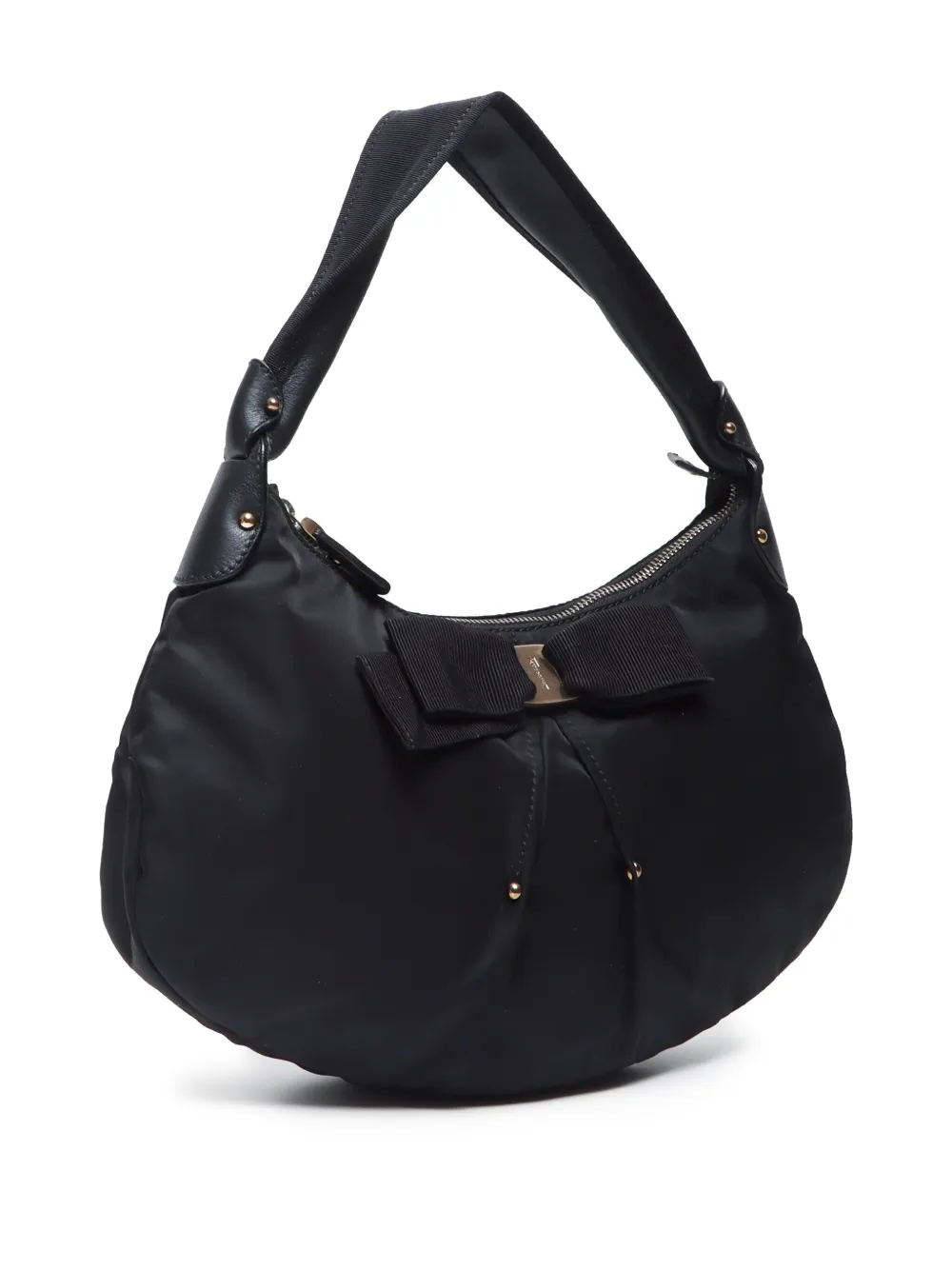 Pre-owned Ferragamo 2000-2015 Vara Bow Shoulder Bag In 黑色
