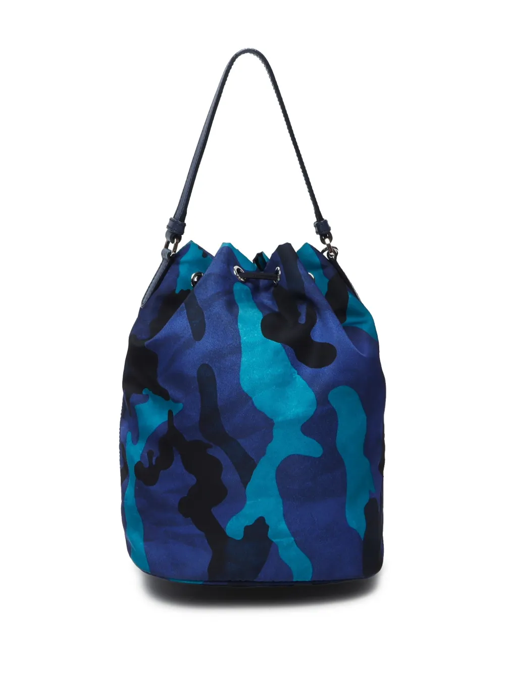 Prada Pre-Owned 2010-2020 camouflage-print bucket bag - Blauw