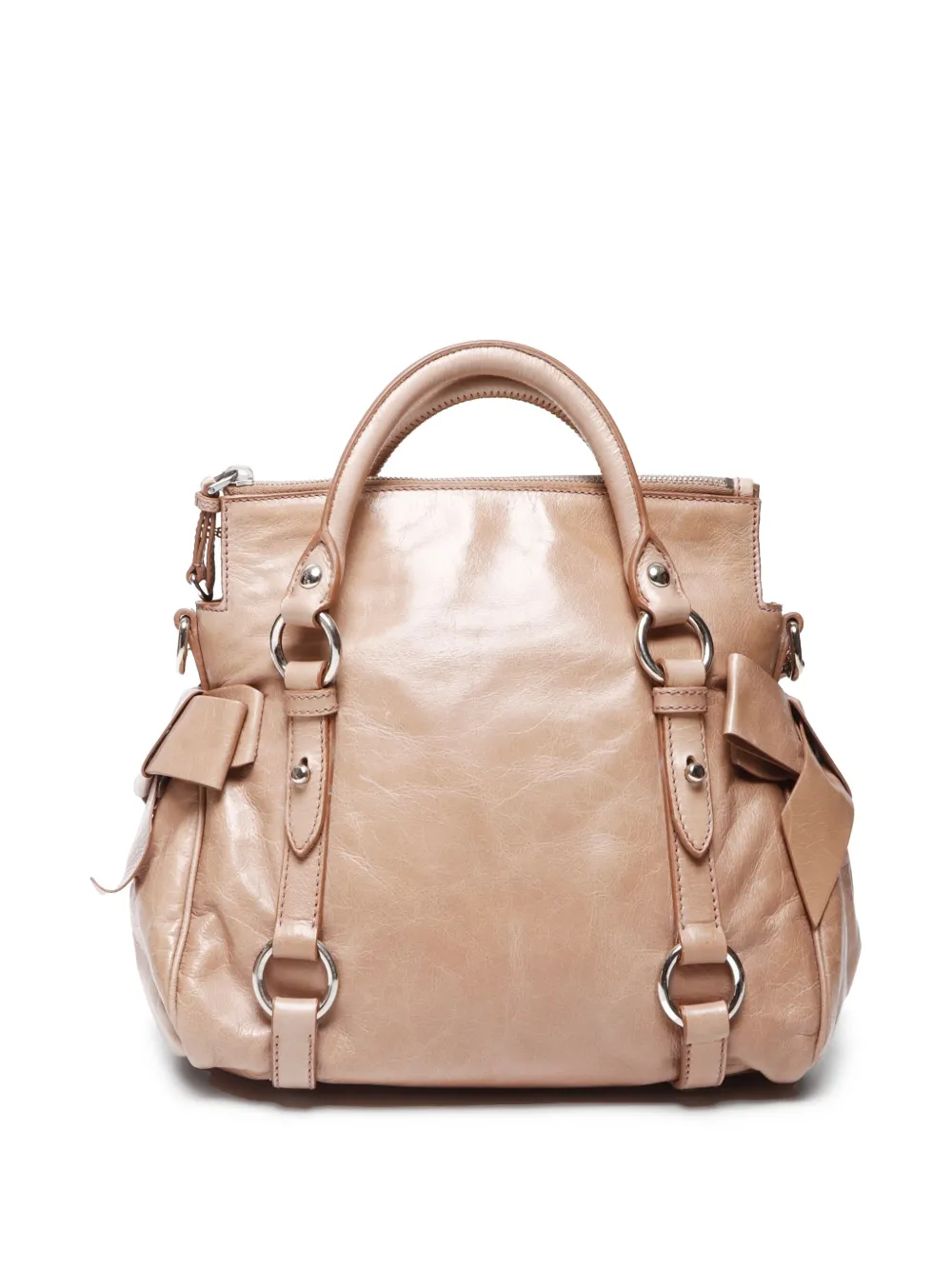 Miu Miu Pre-Owned 2000-2021 handtas met strikdetail - Beige