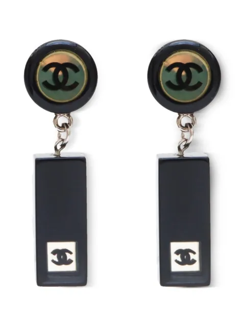 CHANEL Pre-Owned 2001 CC logo drop earrings