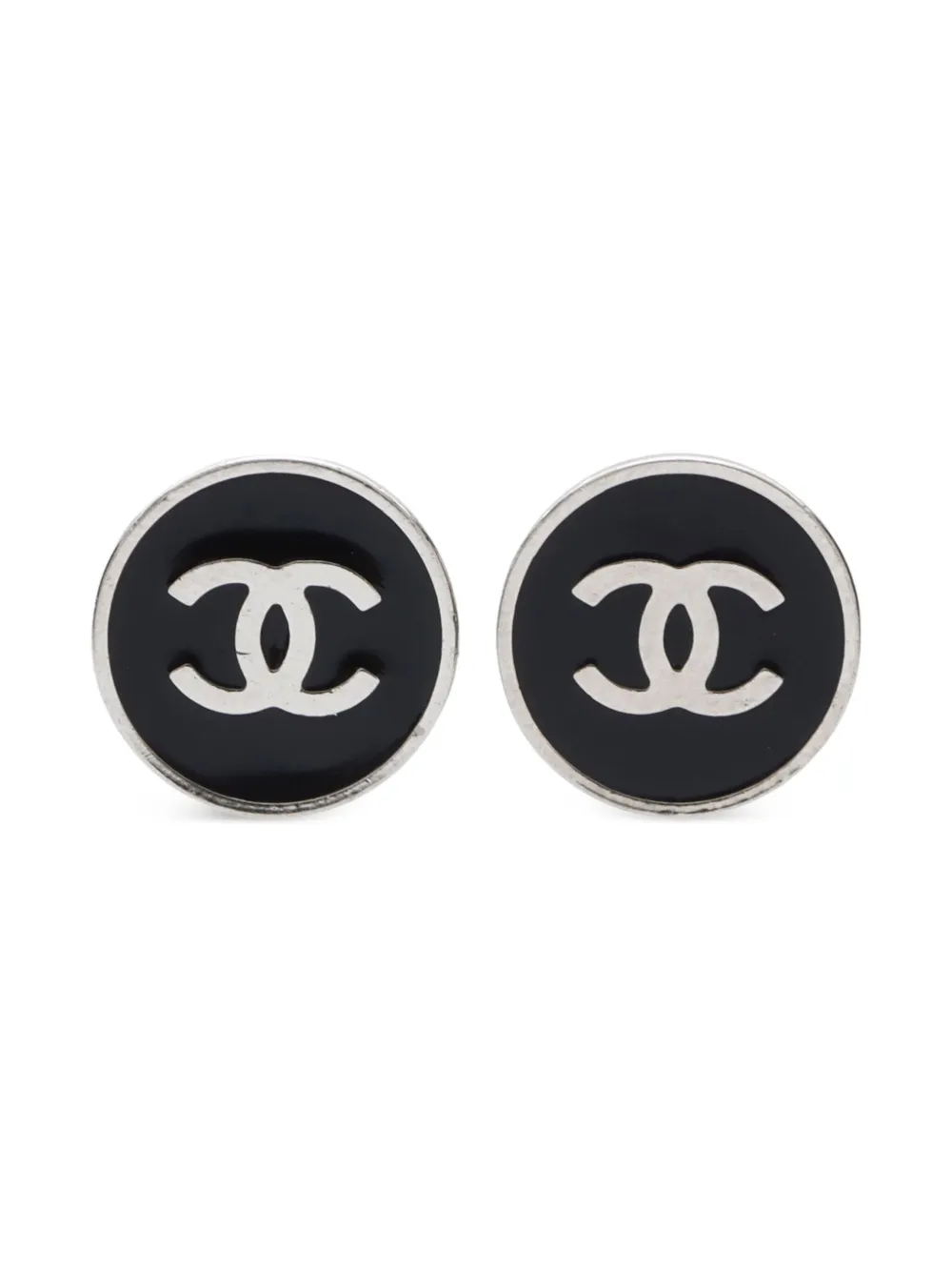 CHANEL Pre-Owned 2004 CC logo clip-on earrings | Black | Image 1