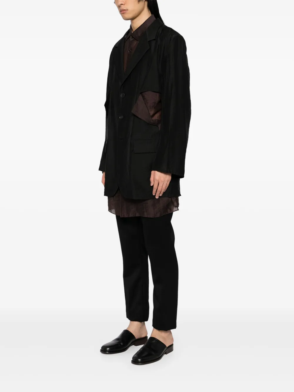 Yohji Yamamoto Blazer met uitgesneden details Zwart