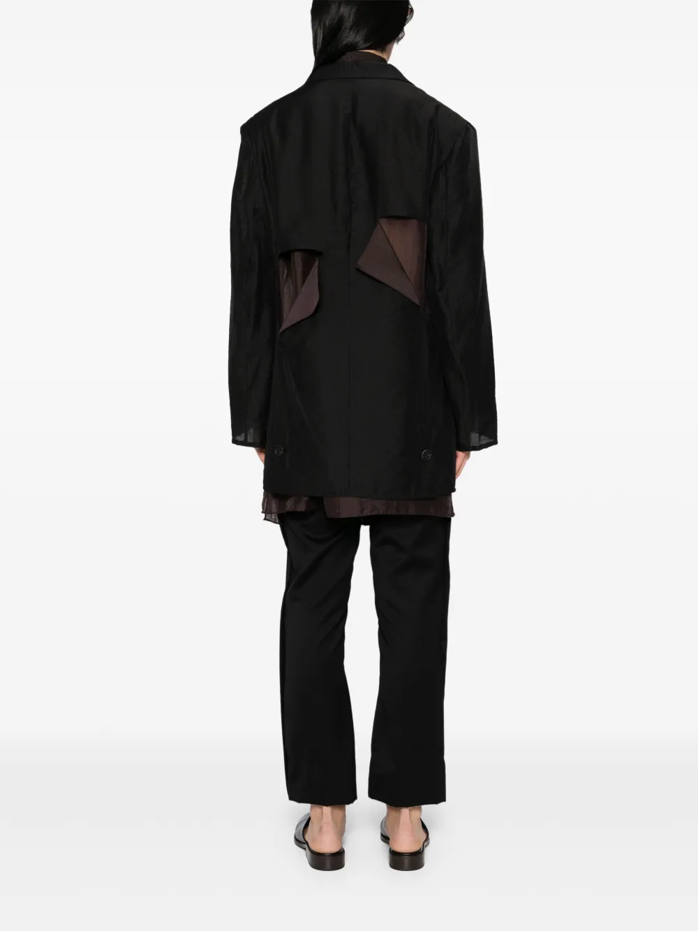 Yohji Yamamoto Blazer met uitgesneden details Zwart