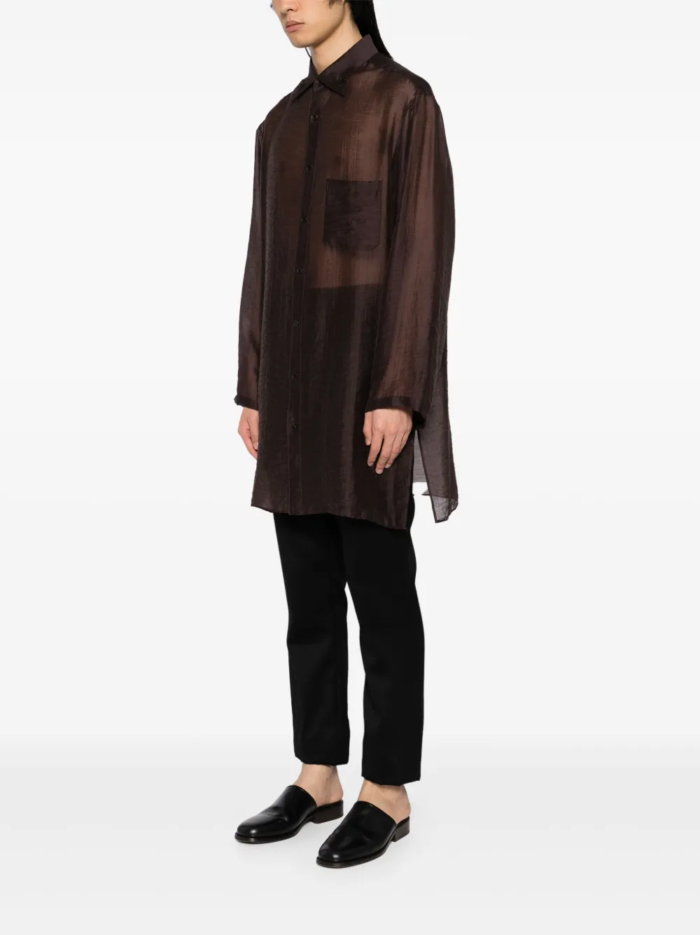 Yohji Yamamoto Overhemd met lange mouwen Bruin