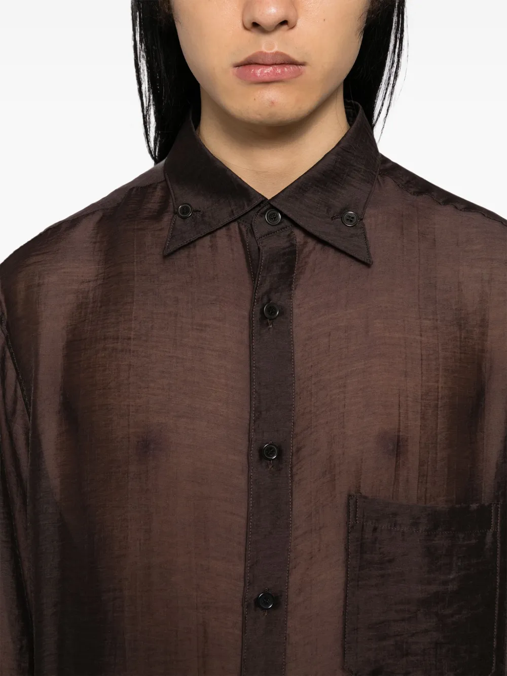 Yohji Yamamoto Overhemd met lange mouwen Bruin