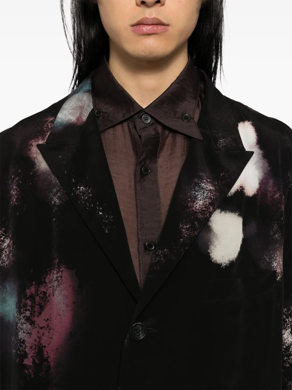 Yohji Yamamoto Jack met print Zwart