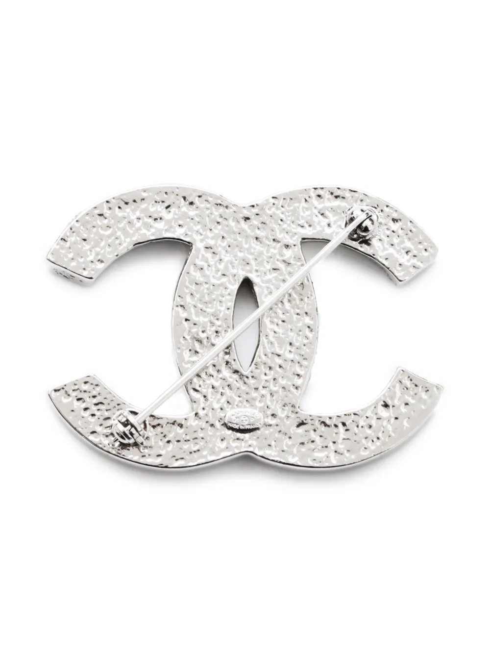 CHANEL Pre-Owned 2001 broche met CC-logo - Zilver