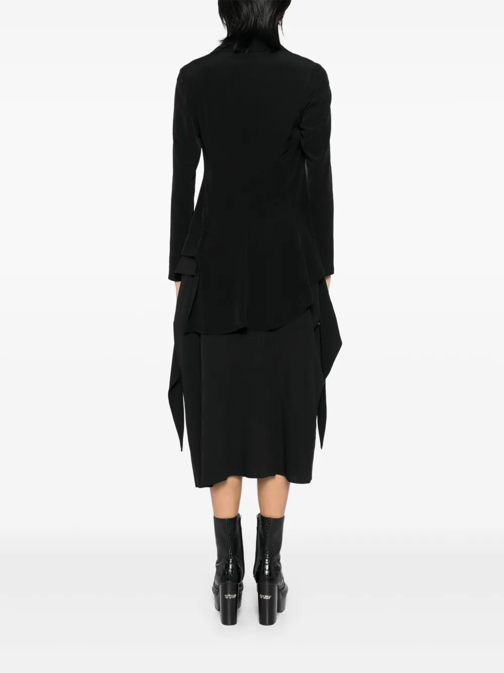 Yohji Yamamoto De Chine 2 gelaagd wikkeljack Zwart
