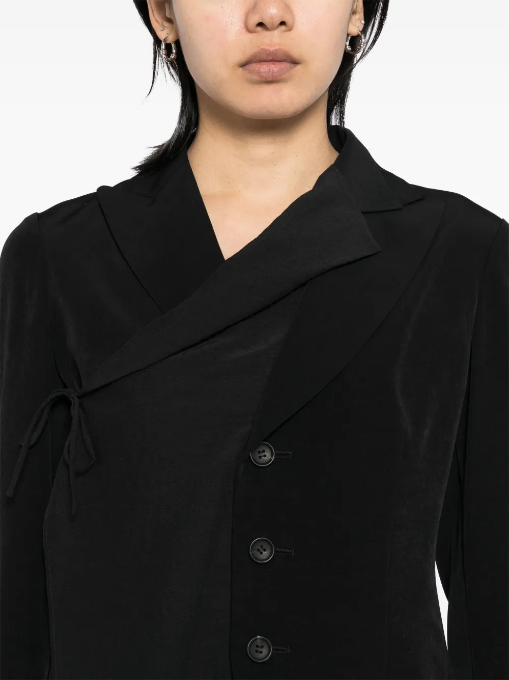 Yohji Yamamoto De Chine 2 gelaagd wikkeljack Zwart