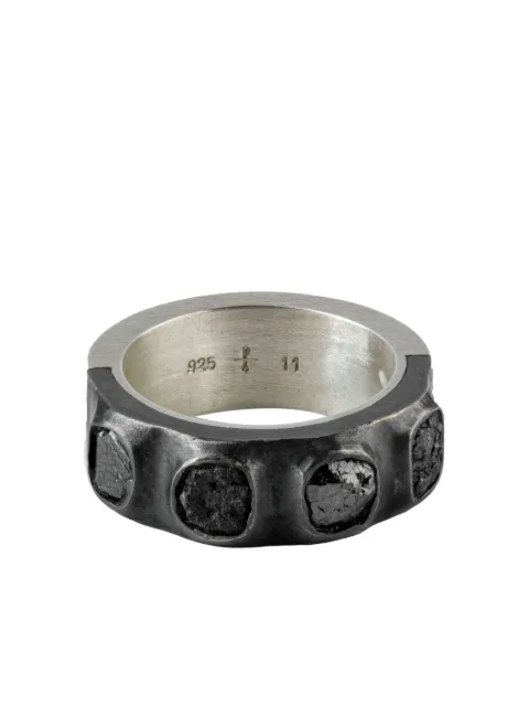 Parts of Four anillo Sistema en plata de ley con diamante