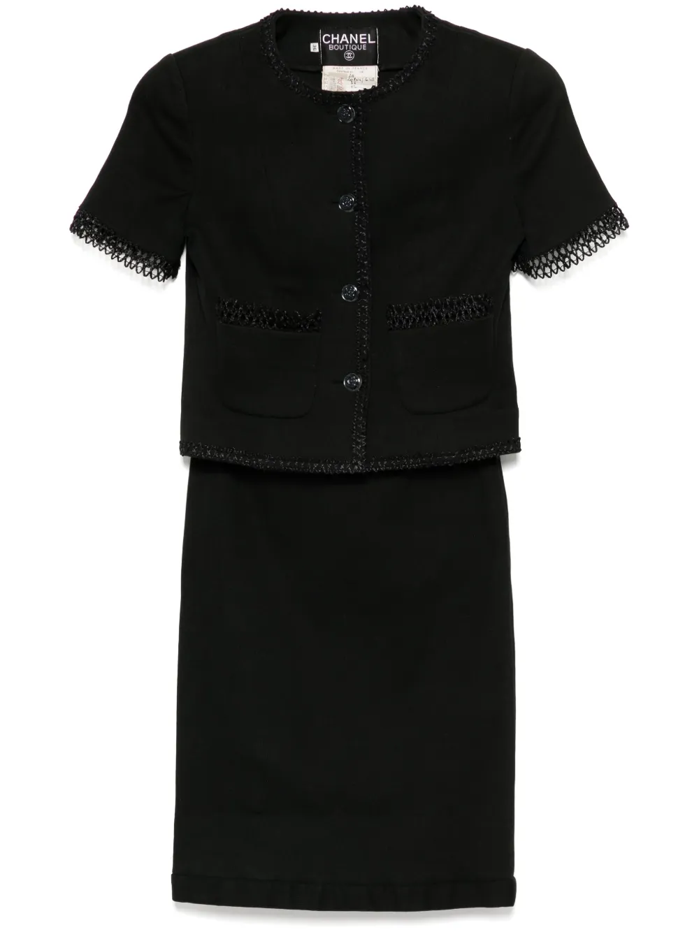 CHANEL Pre-Owned 1990s camellia buttons suits | Black | Image 1