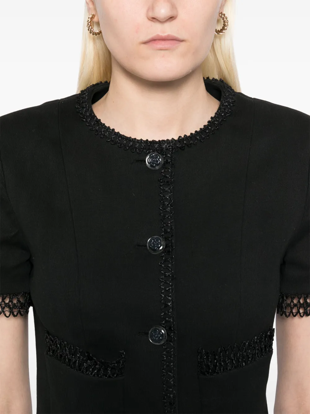 Pre-owned Chanel 1990s Camellia Buttons Suits In Black