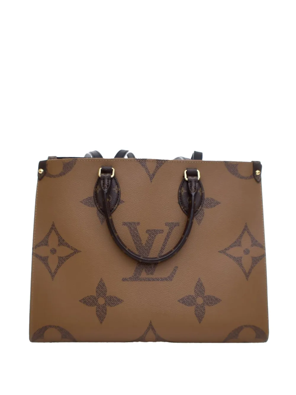 Louis Vuitton Pre-Owned 2021-2024 モノグラム ジャイアント オンザゴーMM サッチェルバッグ - ブラウン Louis Vuitton Pre-Owned 2021-2024 モノグラム ジャイアント オンザゴーMM サッチェルバッグ - ブラウン