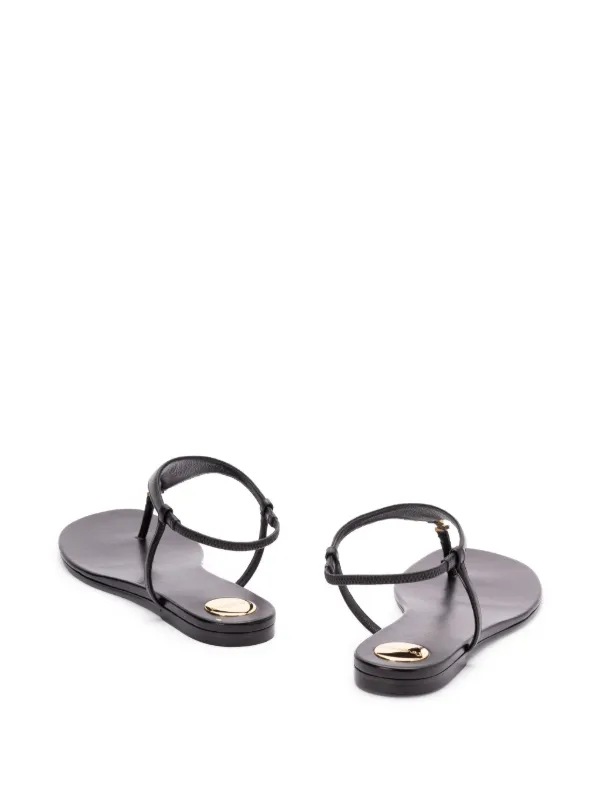 ★Saint Laurent★ Cassandre Flat Sandals Black 818293AADF110 SAINT LAURENT - Cassandre sandals | Leam Roma - Luxury