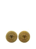 CHANEL Pre-Owned 1995 Gold Plated CC Round Clip On Earrings costume earrings