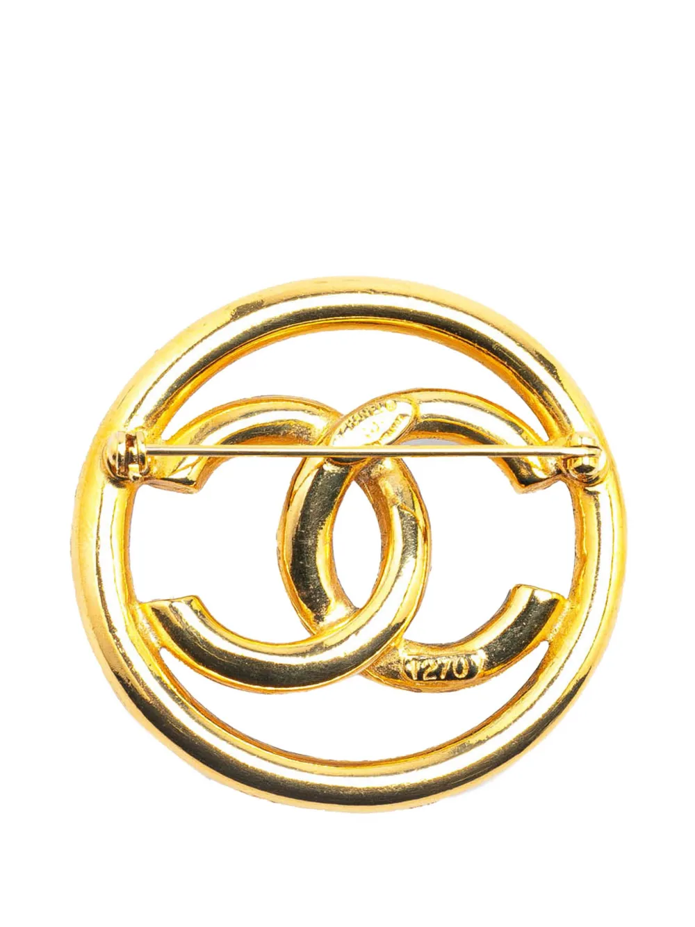 CHANEL Pre-Owned 2003 CC vergulde broche - Goud