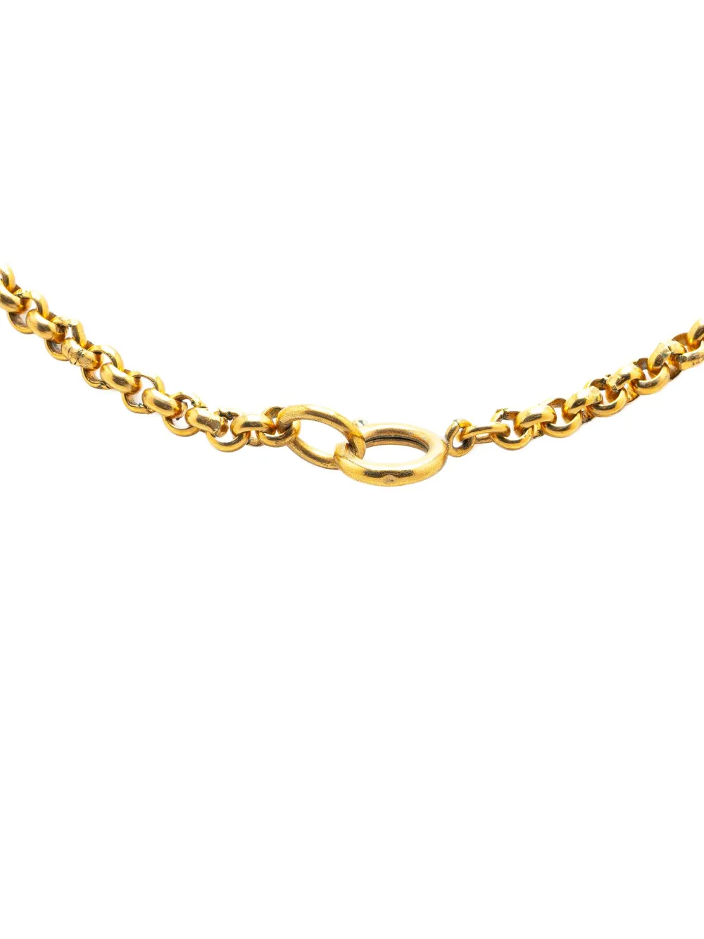 CHANEL Pre-Owned 1995 CC Flower vergulde halsketting met hanger - Goud
