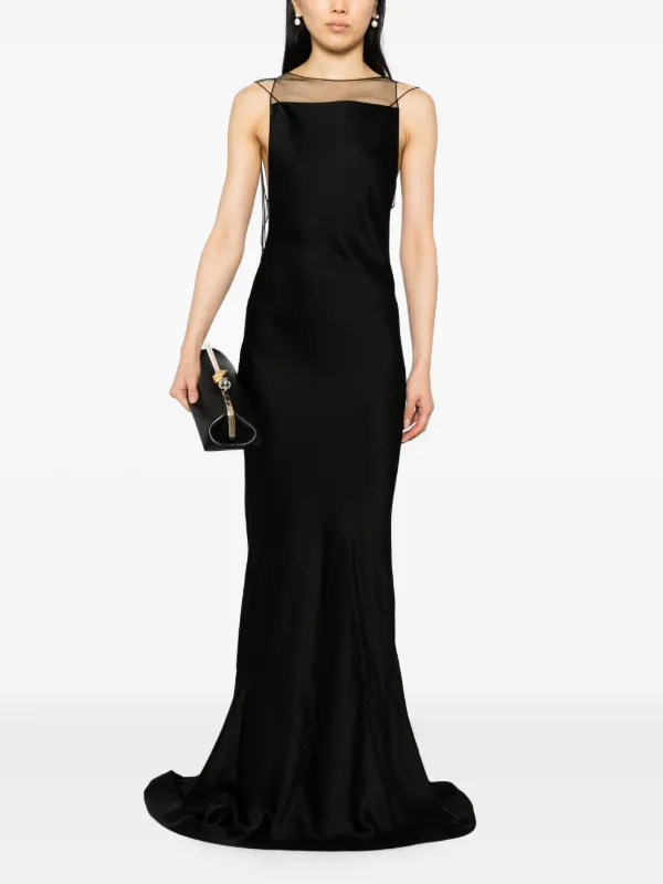 Iride-print velvet maxi dress