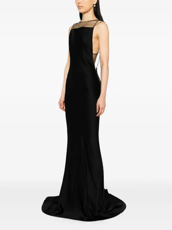 Iride-print velvet maxi dress