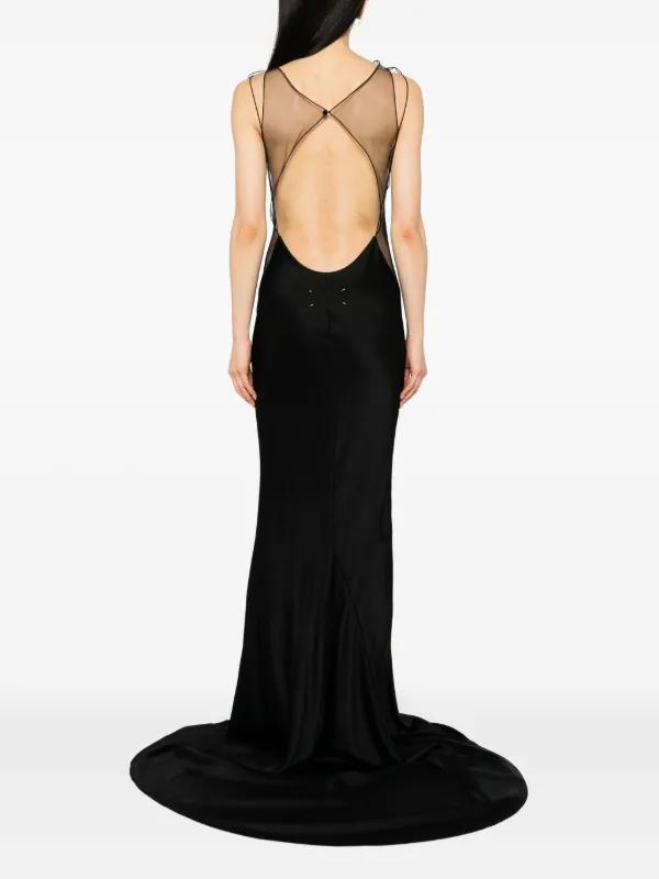 Iride-print velvet maxi dress