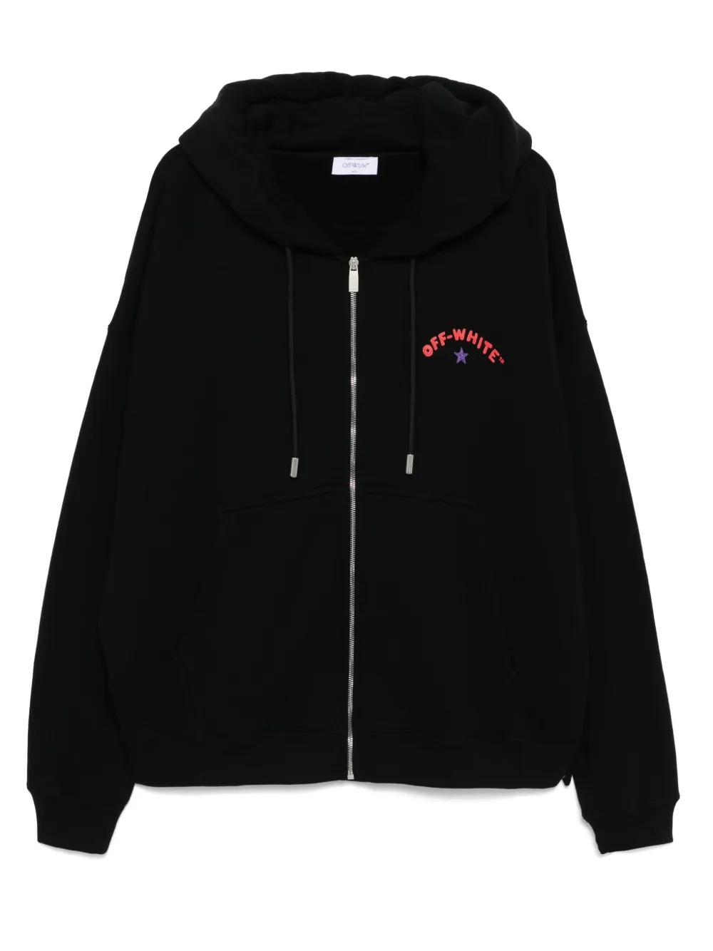 Off-White Hoodie met logoprint en rits Zwart