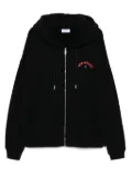 Off-White logo-print zip-up hoodie - Black