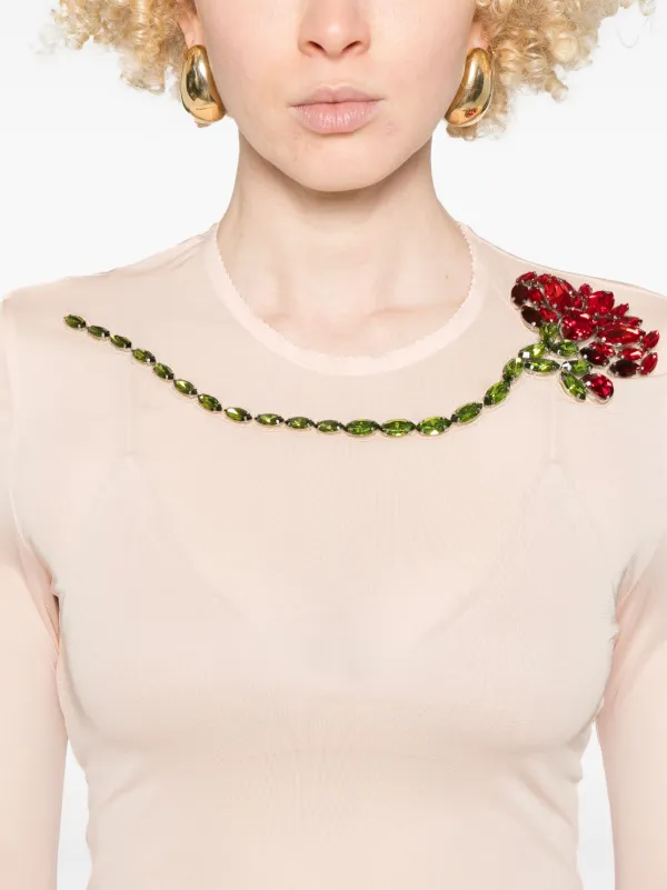 Simone Rocha Mesh Top | Neutrals | FARFETCH RO