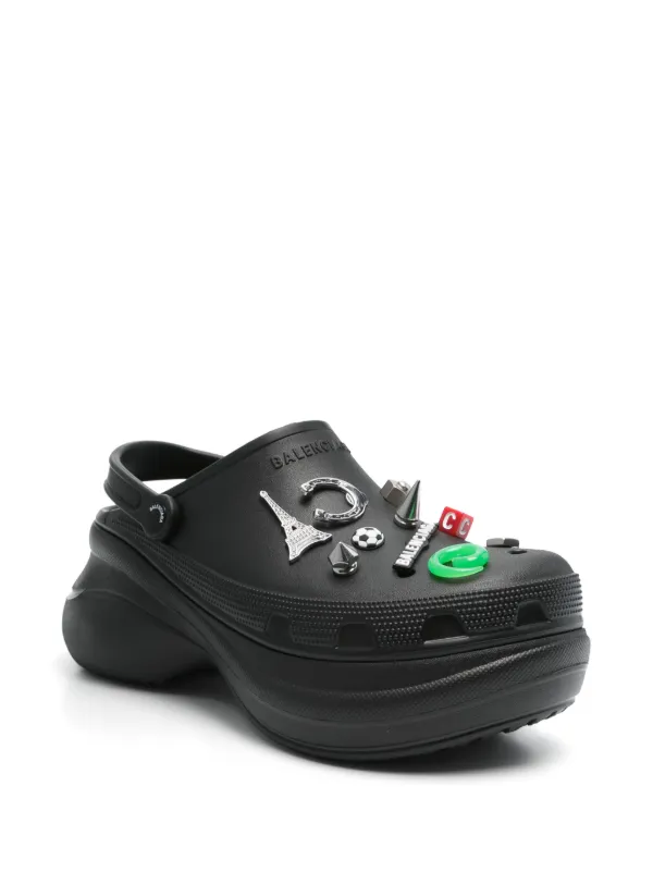 Balenciaga x Crocs Jibbitz Slippers | Black | FARFETCH JO